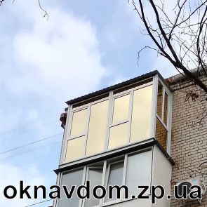 Французский балкон с крышей с тонировкой